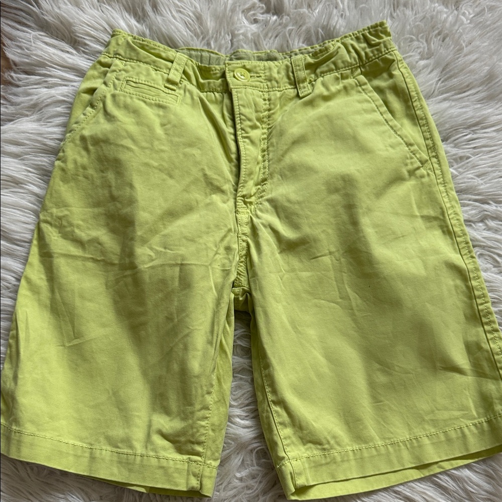 GAP Boys Vibrant Neon Yellow Green Flat Front Shorts 10